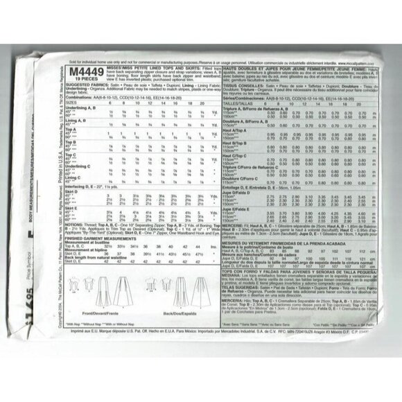 McCalls M4449 Misses/Miss Petite Formal Gown Corset Sewing Pattern Sizes 10-16 - Picture 3 of 5